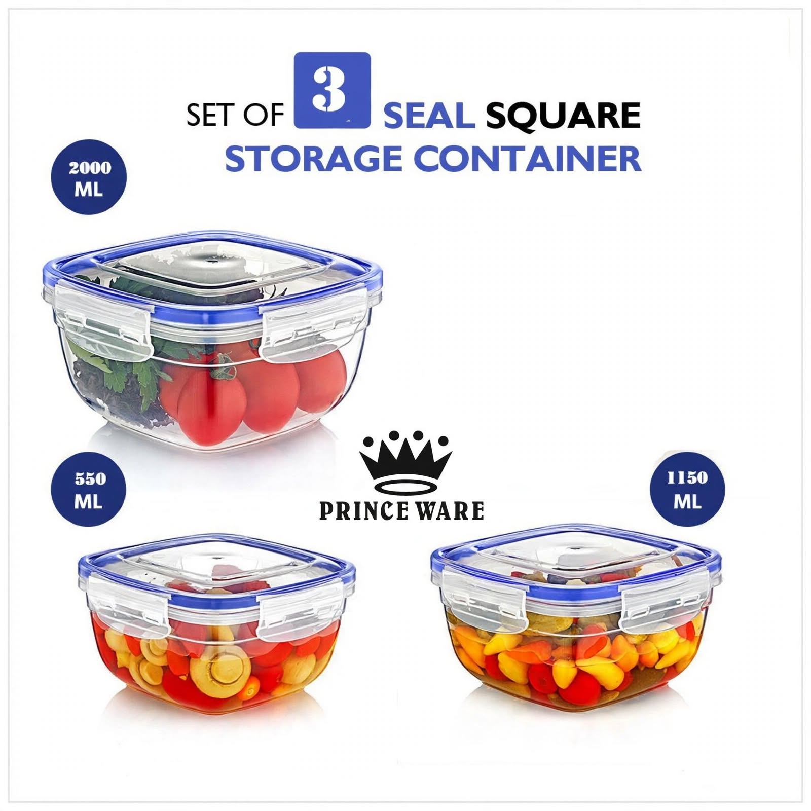 Lock & Fresh Bowl Set | 500ml, 1L, 2L | (Set of 3)