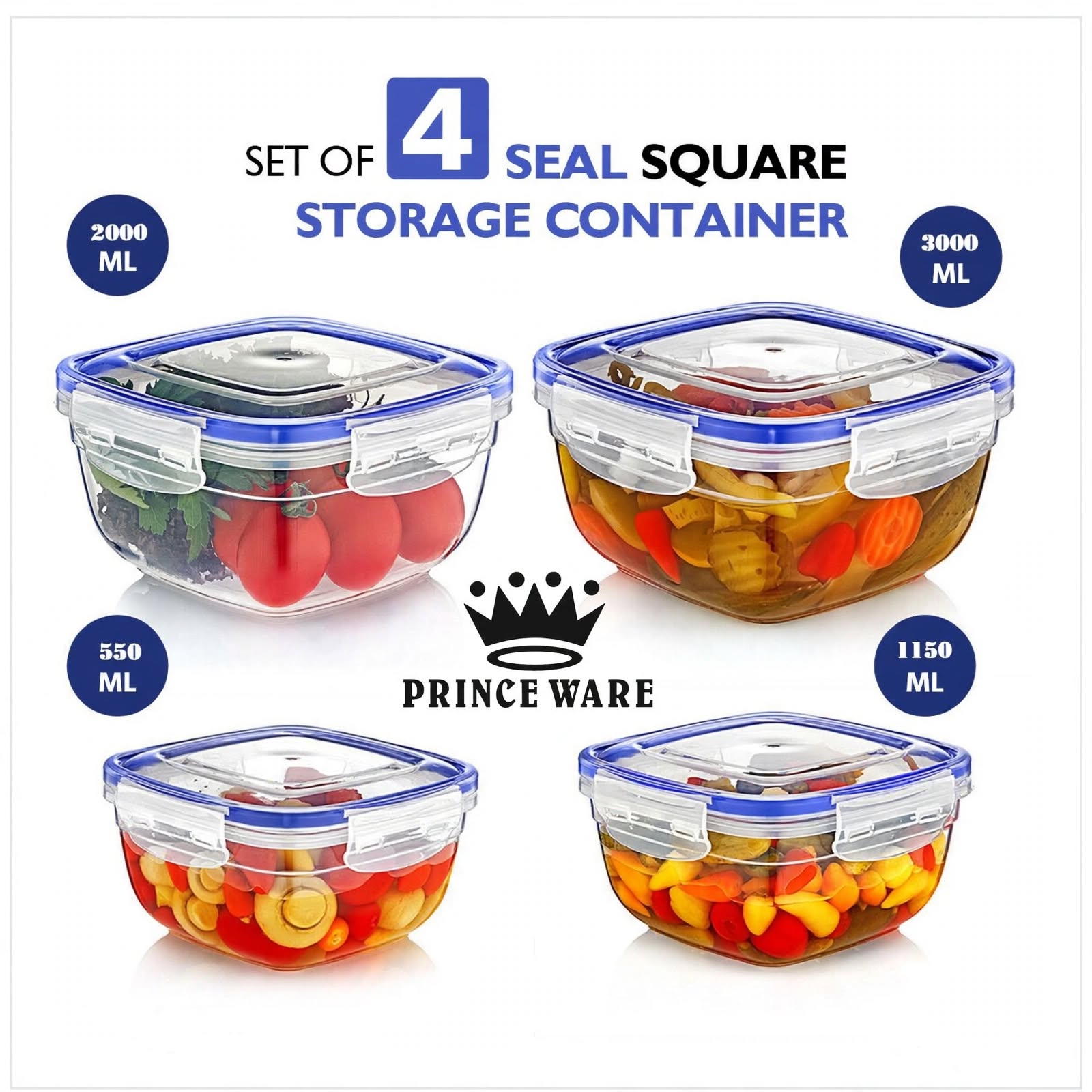 Lock & Fresh Bowl Set | 500ml, 1L, 2L, 3L | (Set of 4)