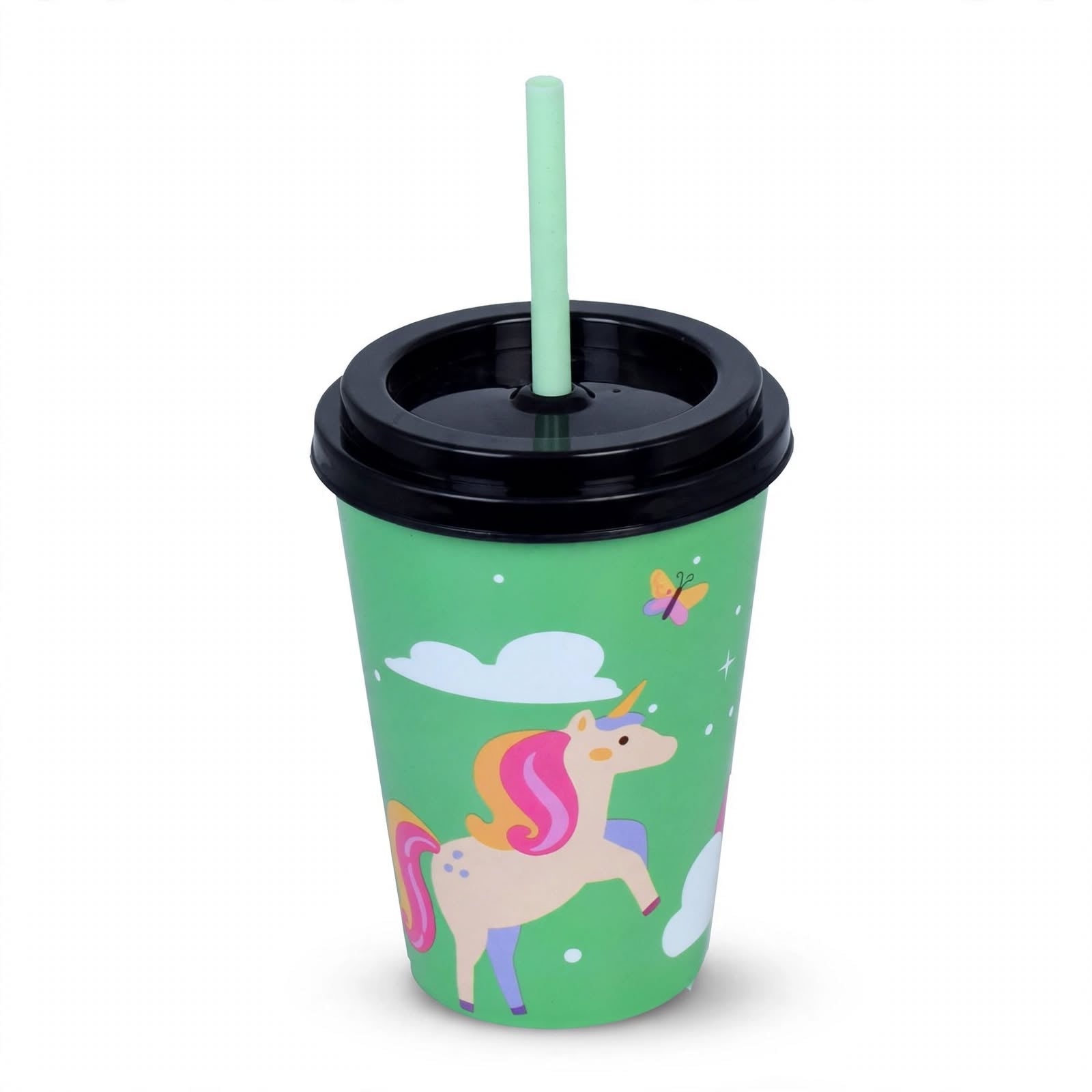 Cool Glass - Kids Tumbler Glass with Straw (Pack of 2)