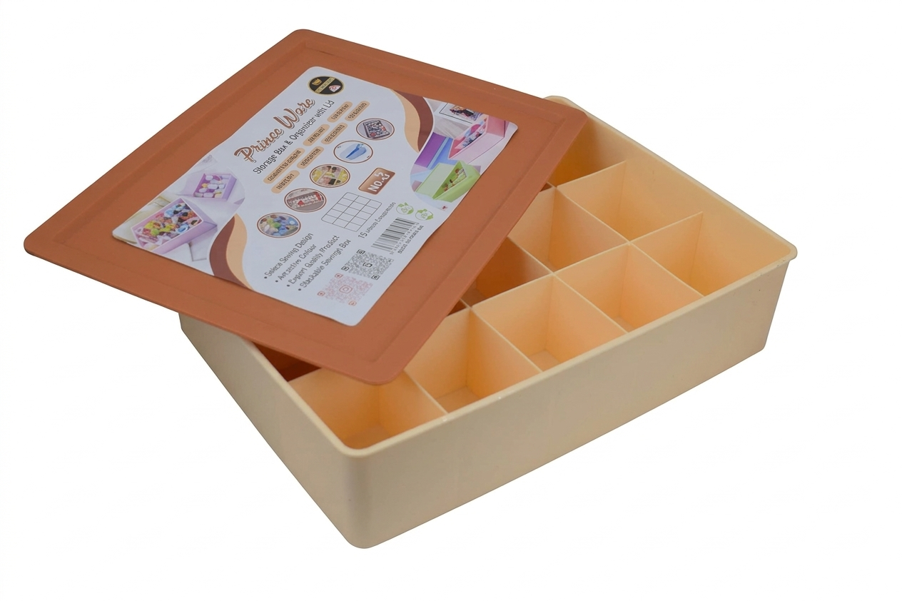 Set of Organizers with Lid | Compartments Storage Box (Pack of 3)