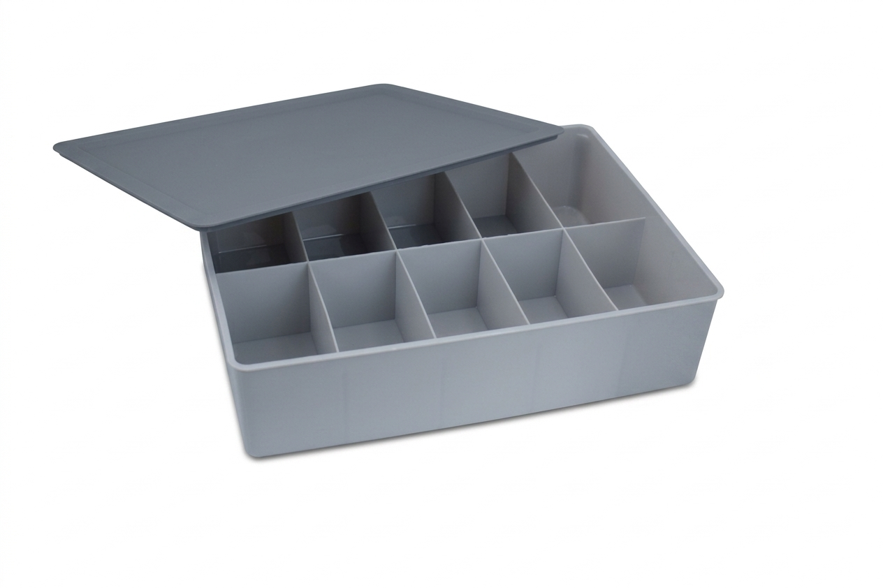 Organizer with Lid | 10 Compartment Storage Box