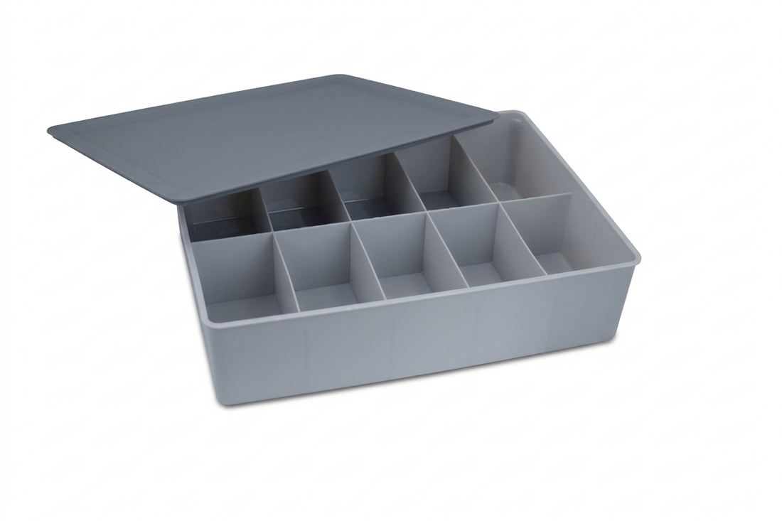 Organizer with Lid | 10 Compartment Storage Box