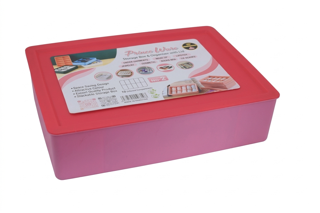 Organizer with Lid | 10 Compartment Storage Box