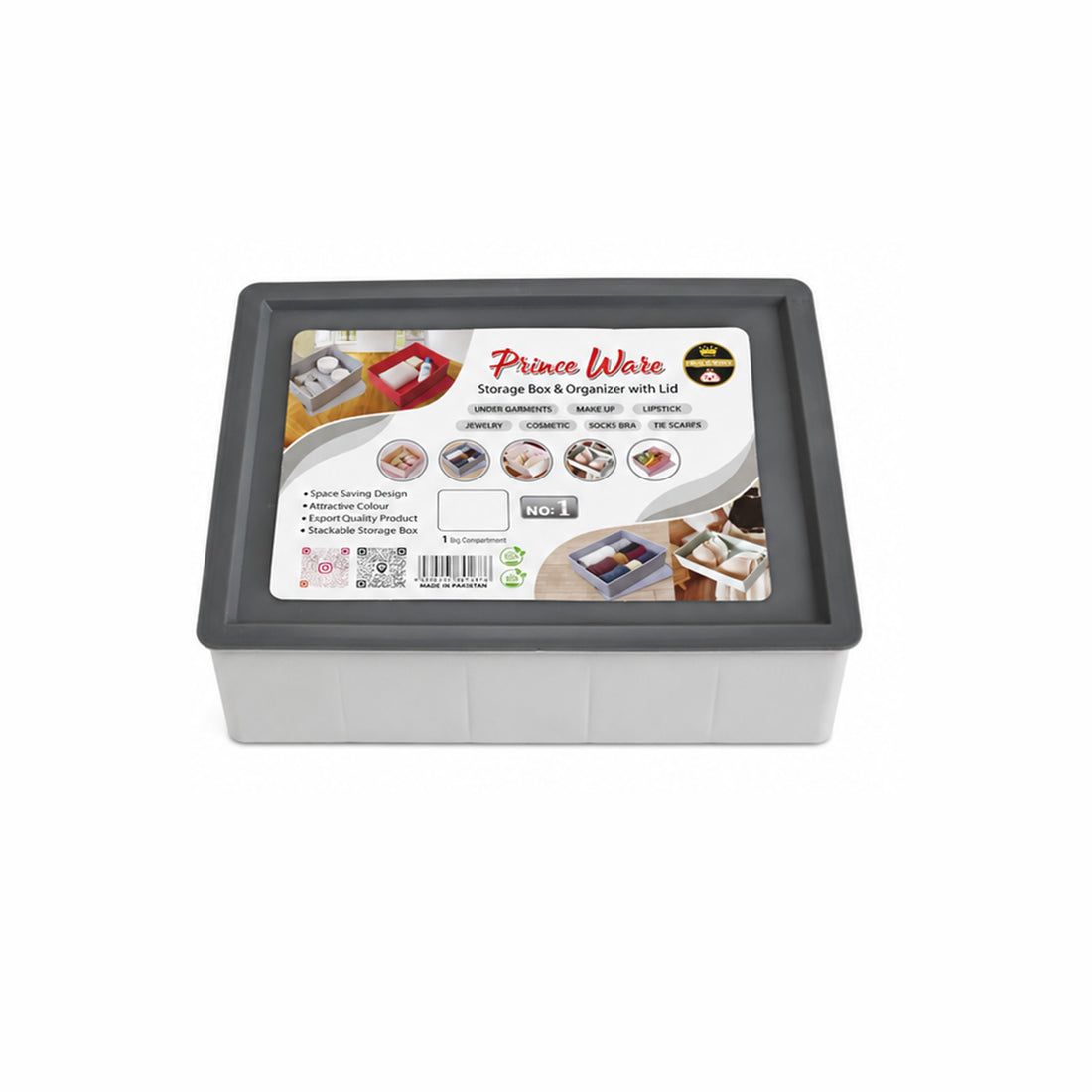 Organizer with Lid | 1 Compartment Storage Box
