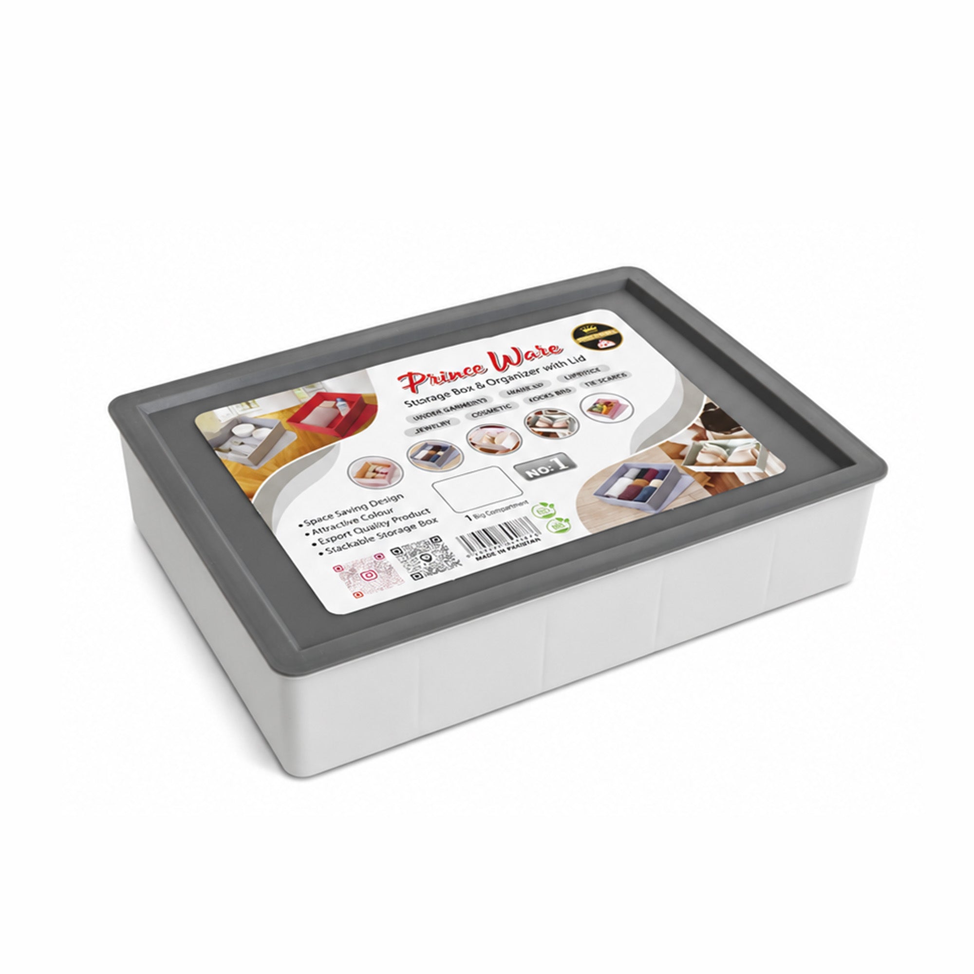 Organizer with Lid | 1 Compartment Storage Box