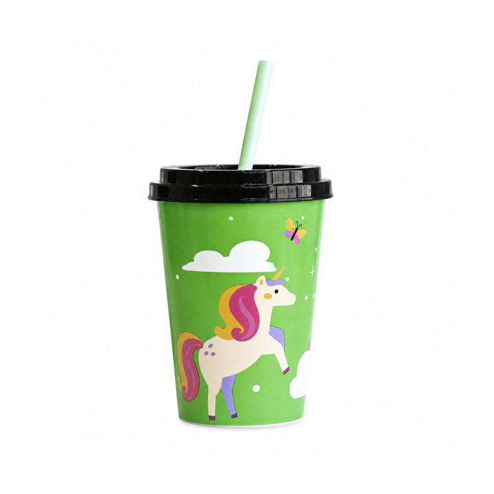Cool Glass - Kids Tumbler Glass with Straw (Pack of 2)