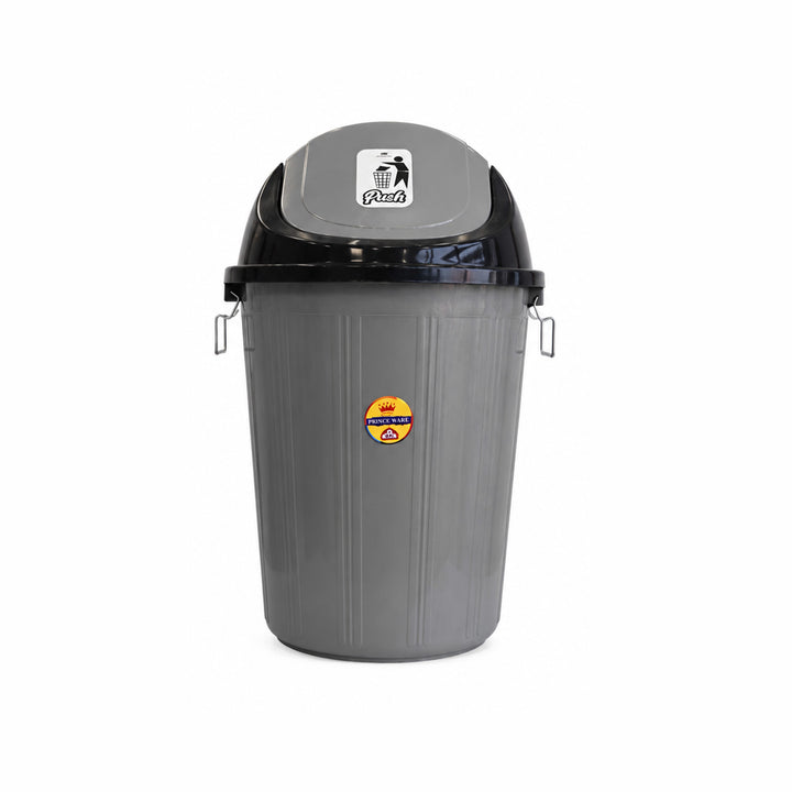 Dustbin Commercial with Push Lid - Silver - 50 Liters