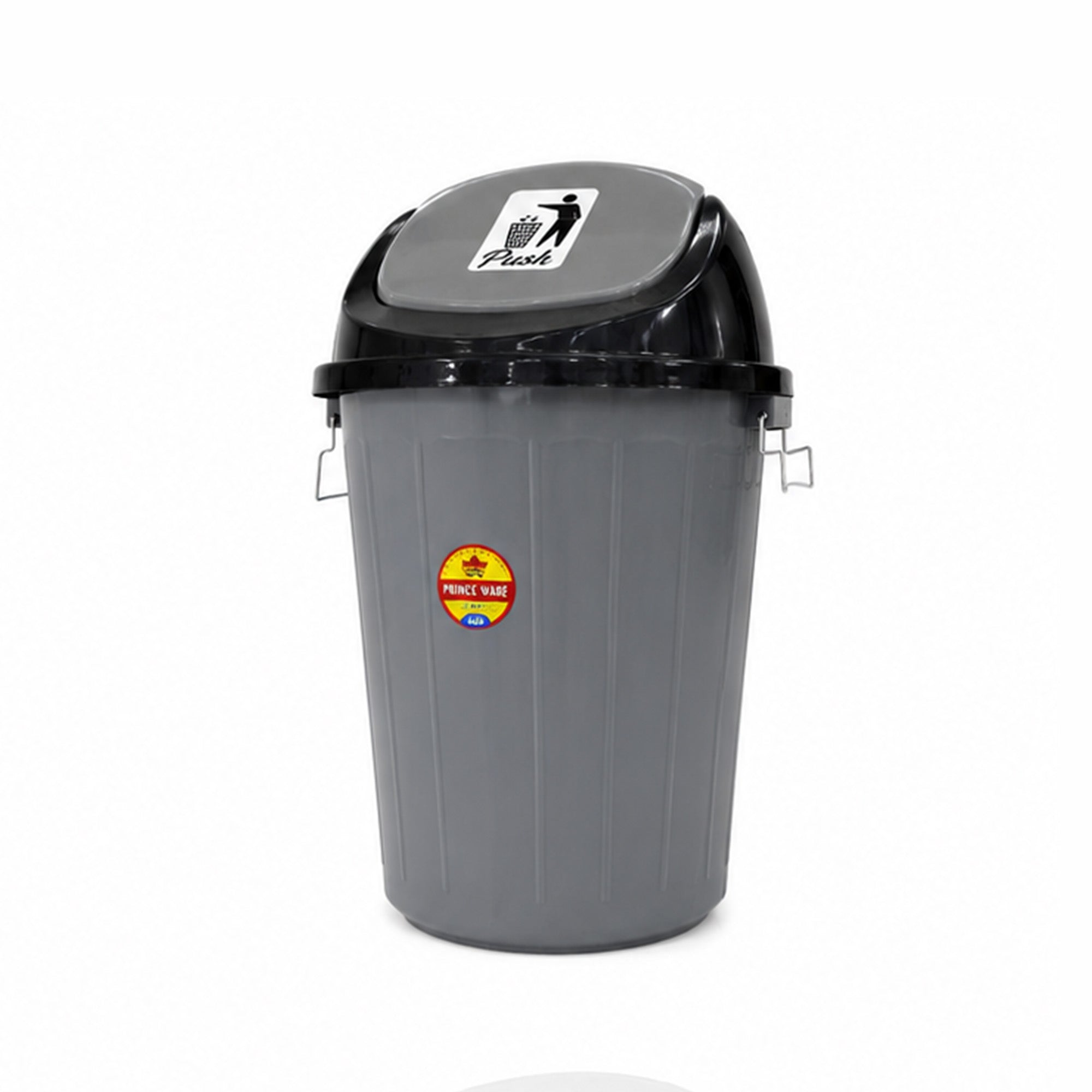 Dustbin Commercial with Push Lid - Silver - 50 Liters