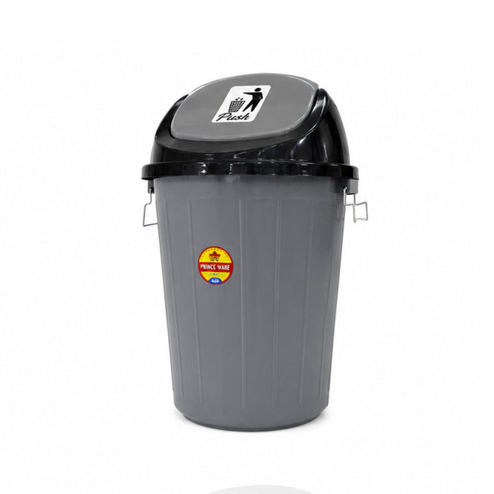 Dustbin Commercial with Push Lid - Silver - 50 Liters