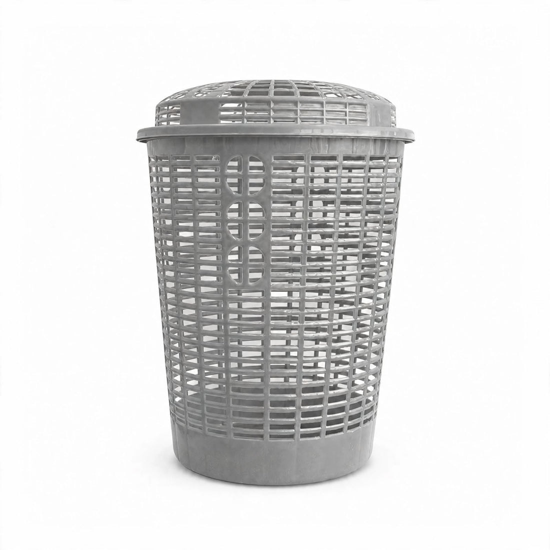 Laundry Basket Silver with Lid