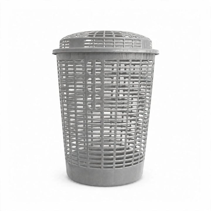 Laundry Basket Silver with Lid