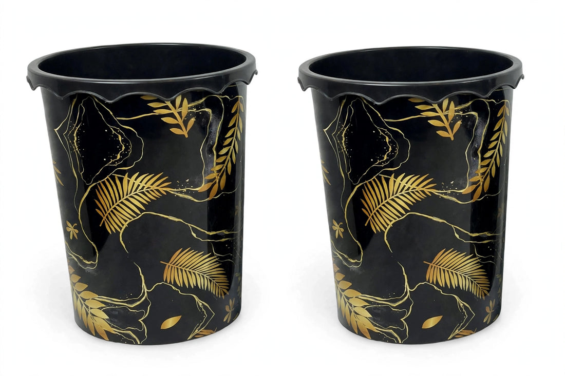 Dustbin Marble Large - 12 Liters - (Pack of 2)