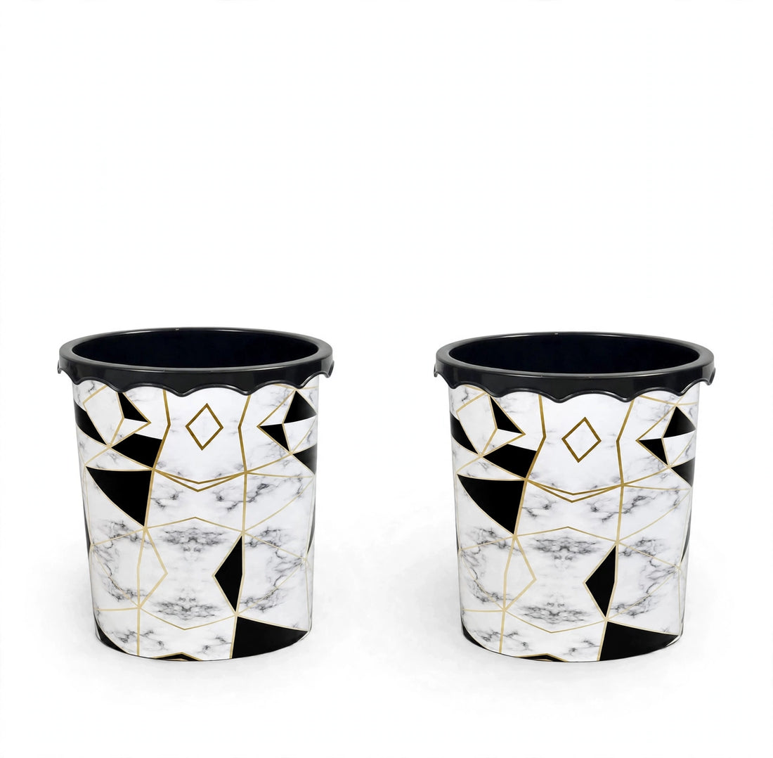 Dustbin Marble Small - 5 Liters - (Pack of 2)