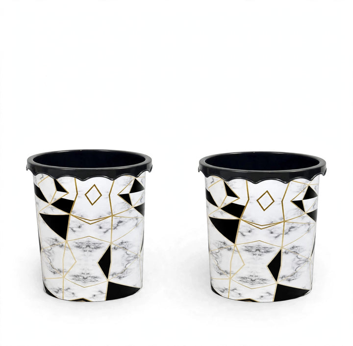 Dustbin Marble Small - 5 Liters - (Pack of 2)