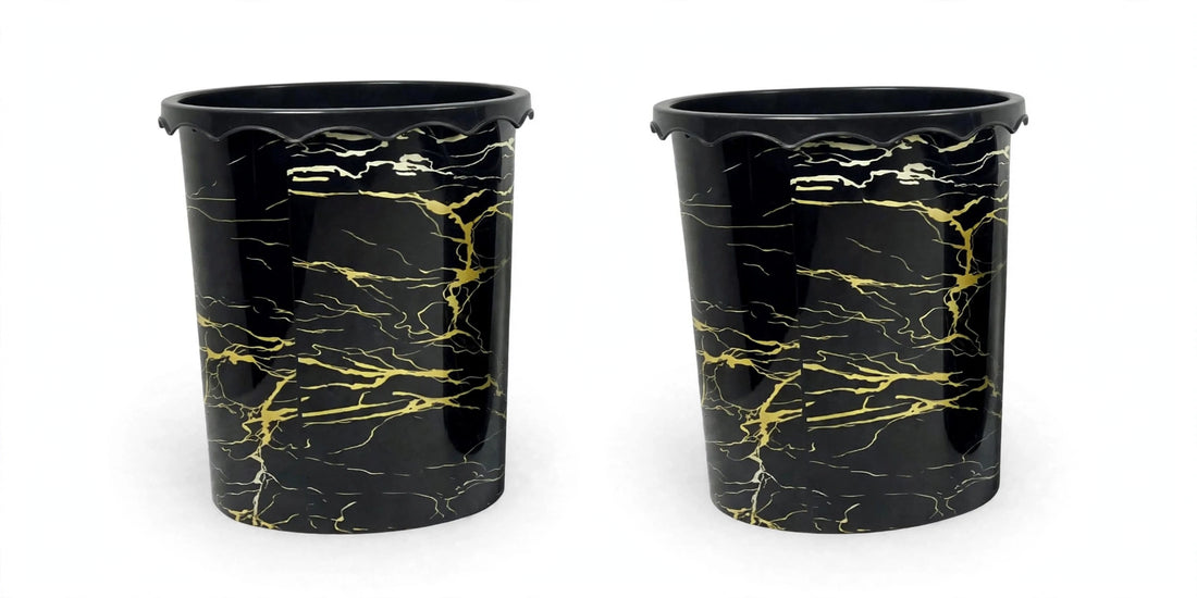 Dustbin Marble Medium - 8 Liters - (Pack of 2)