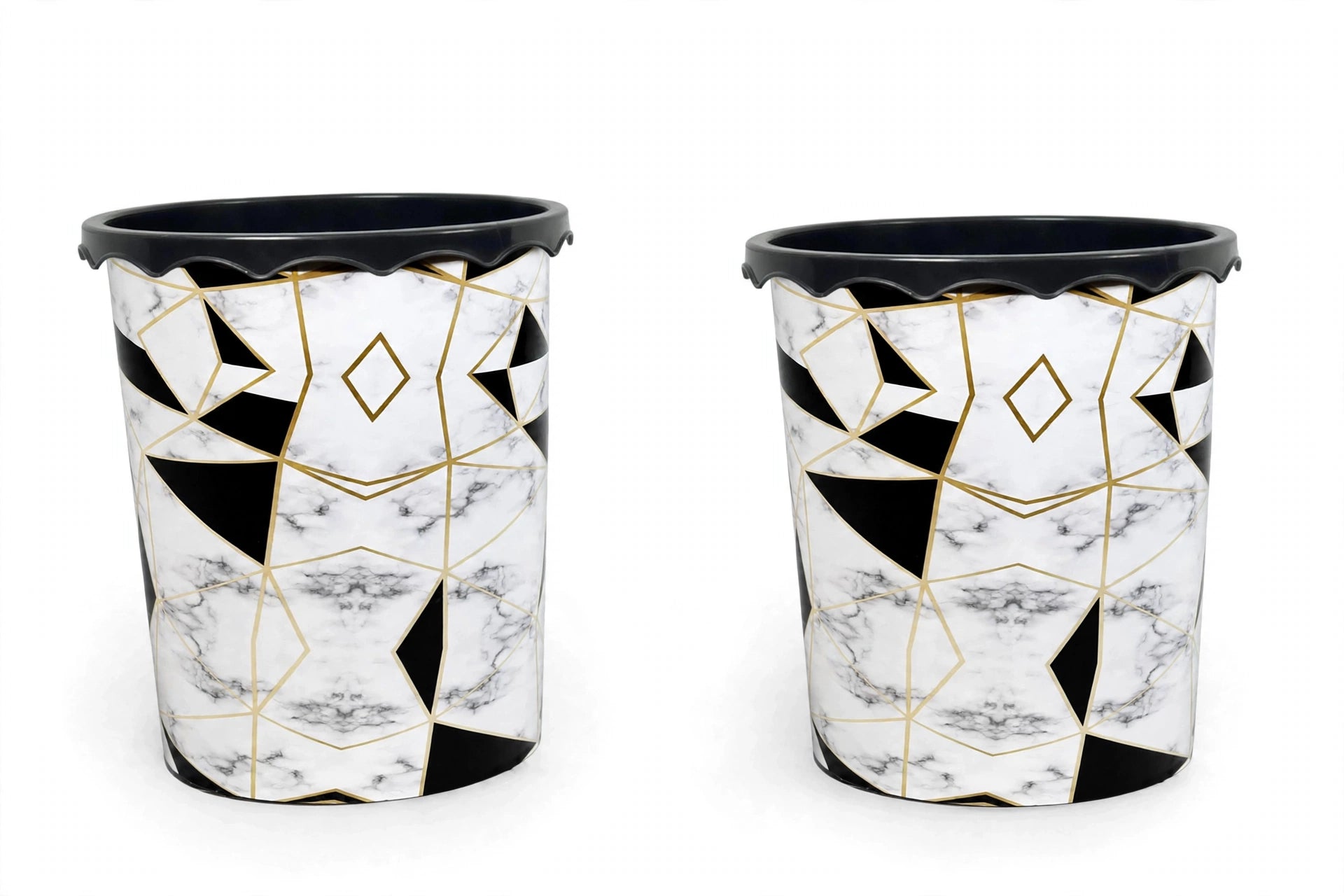 Dustbin Marble Medium - 8 Liters - (Pack of 2)