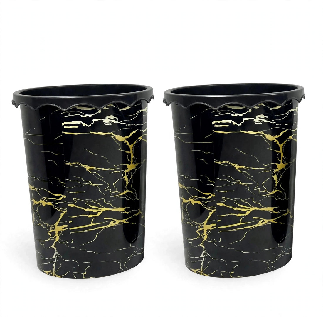Dustbin Marble Large - 12 Liters - (Pack of 2)