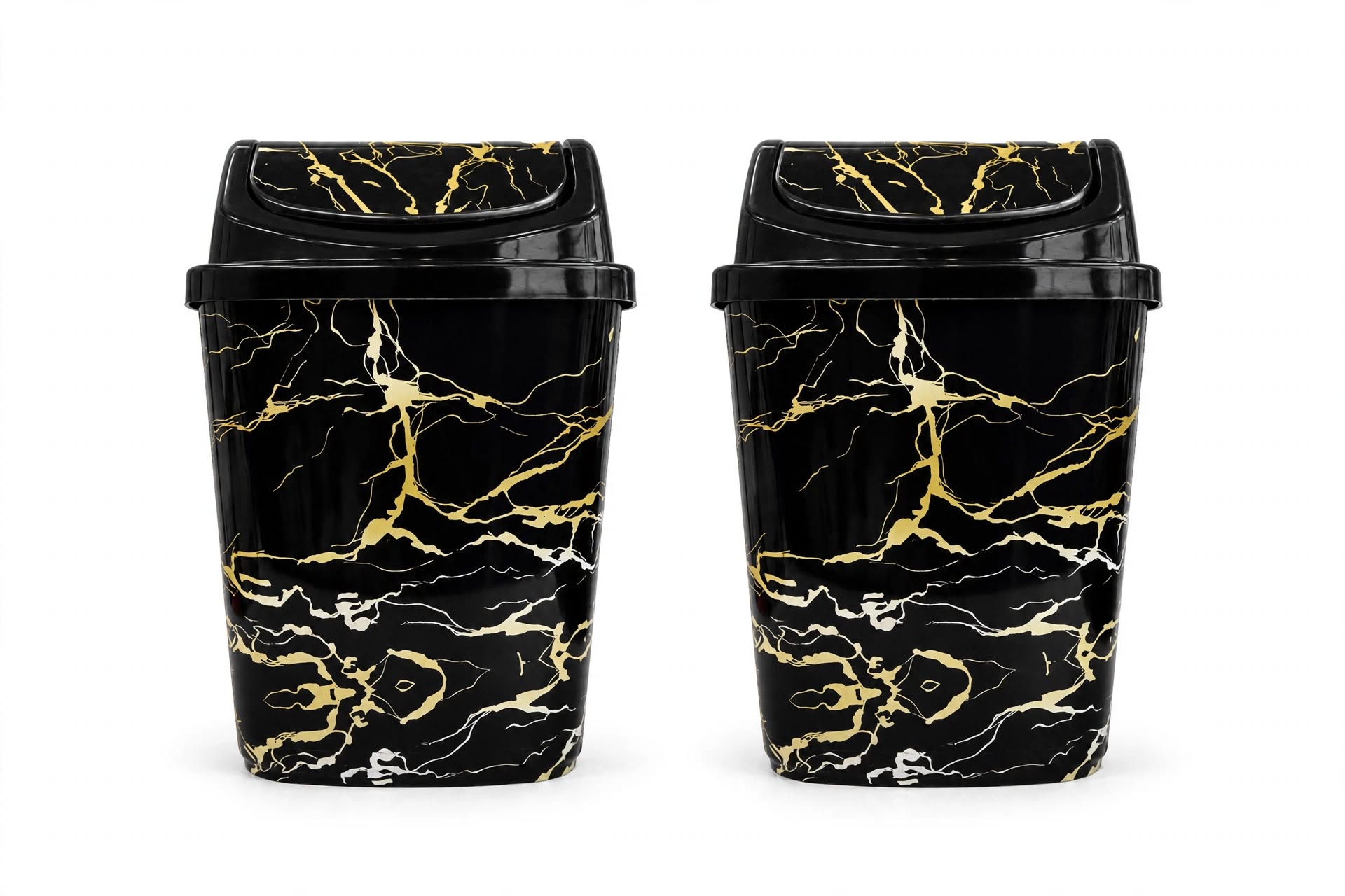 Dustbin China with Swing Lid - 13 Liters (Pack of 2)