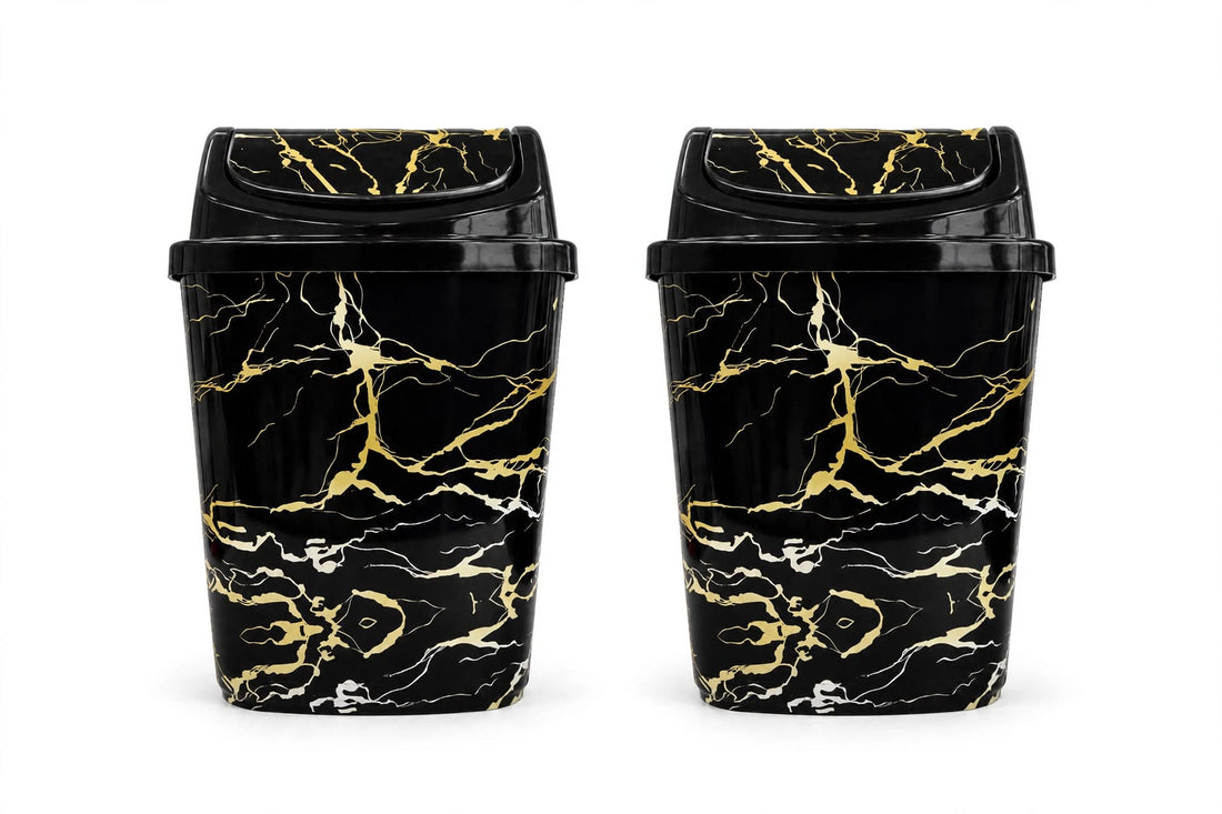 Dustbin China with Swing Lid - 13 Liters (Pack of 2)