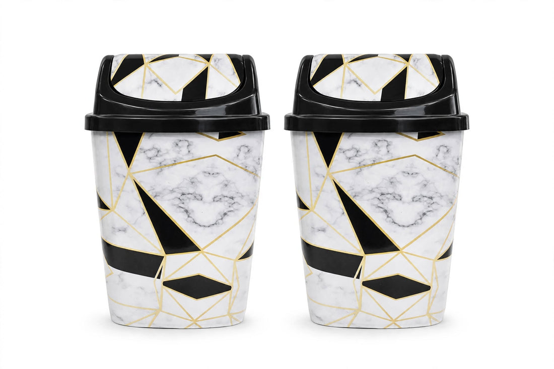 Dustbin China with Swing Lid - 13 Liters (Pack of 2)