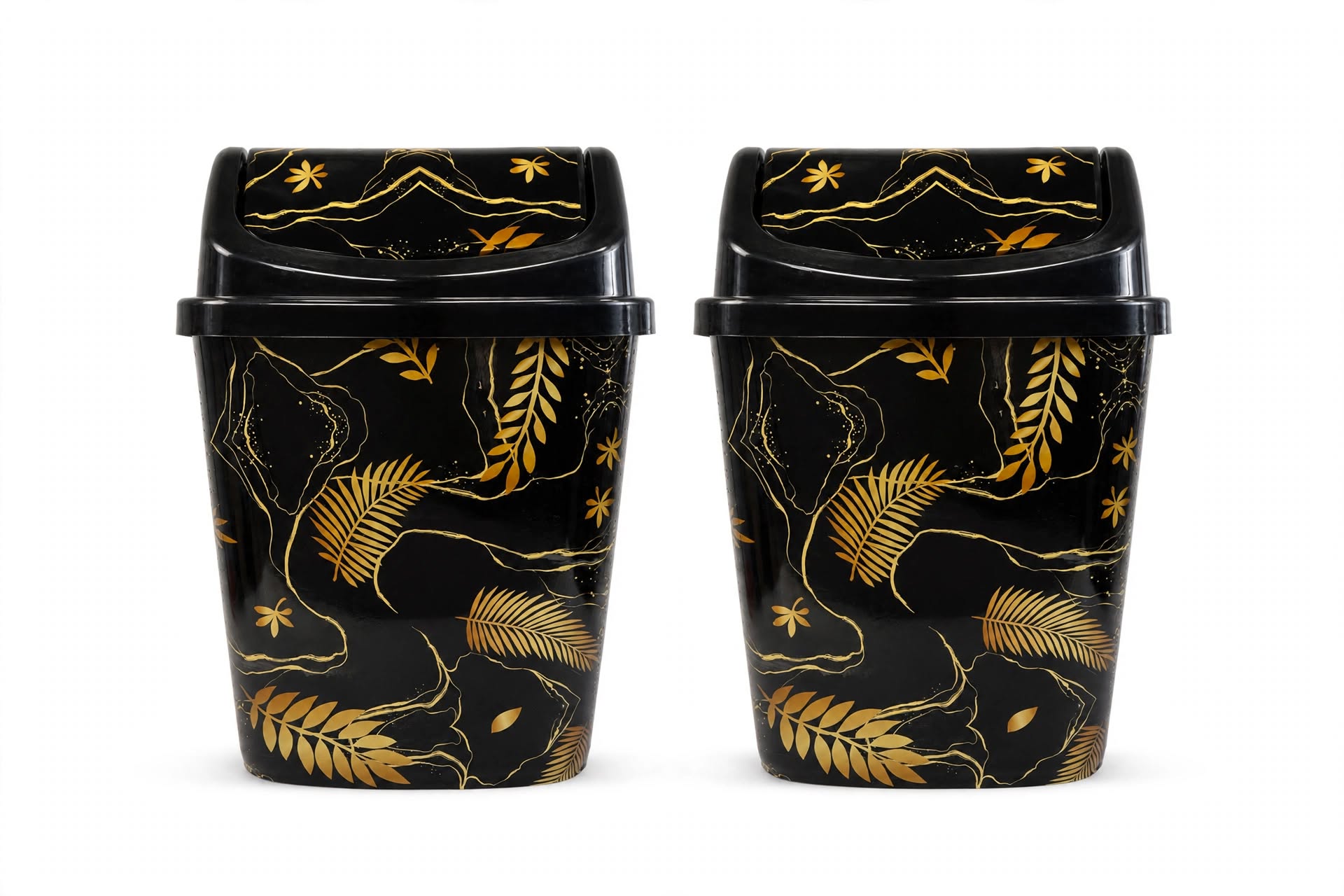 Dustbin China with Swing Lid - 13 Liters (Pack of 2)