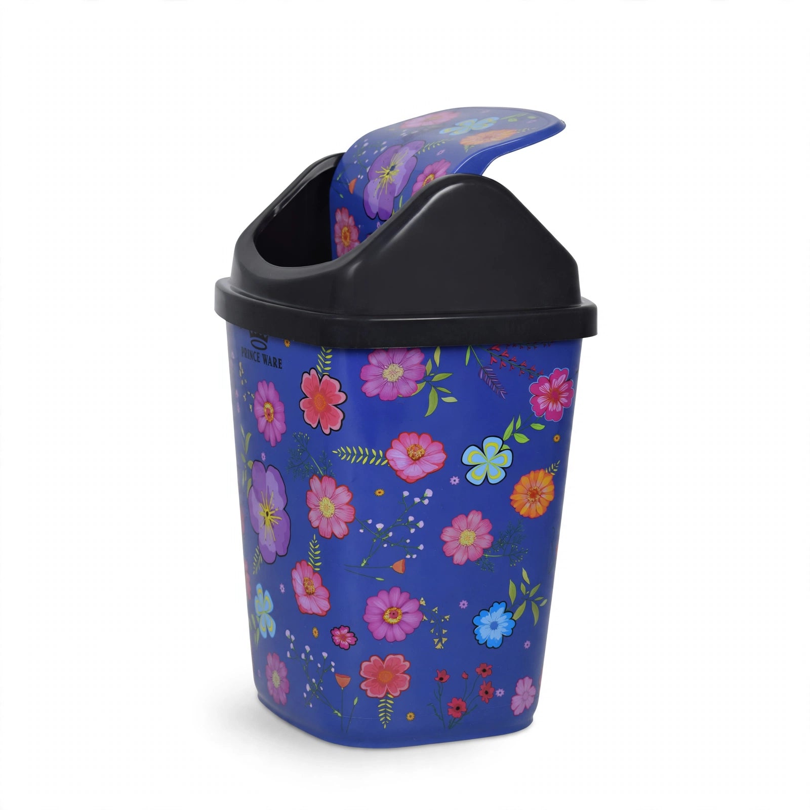 Dustbin Floral with Swing Lid - 13 Liters (Pack of 2)