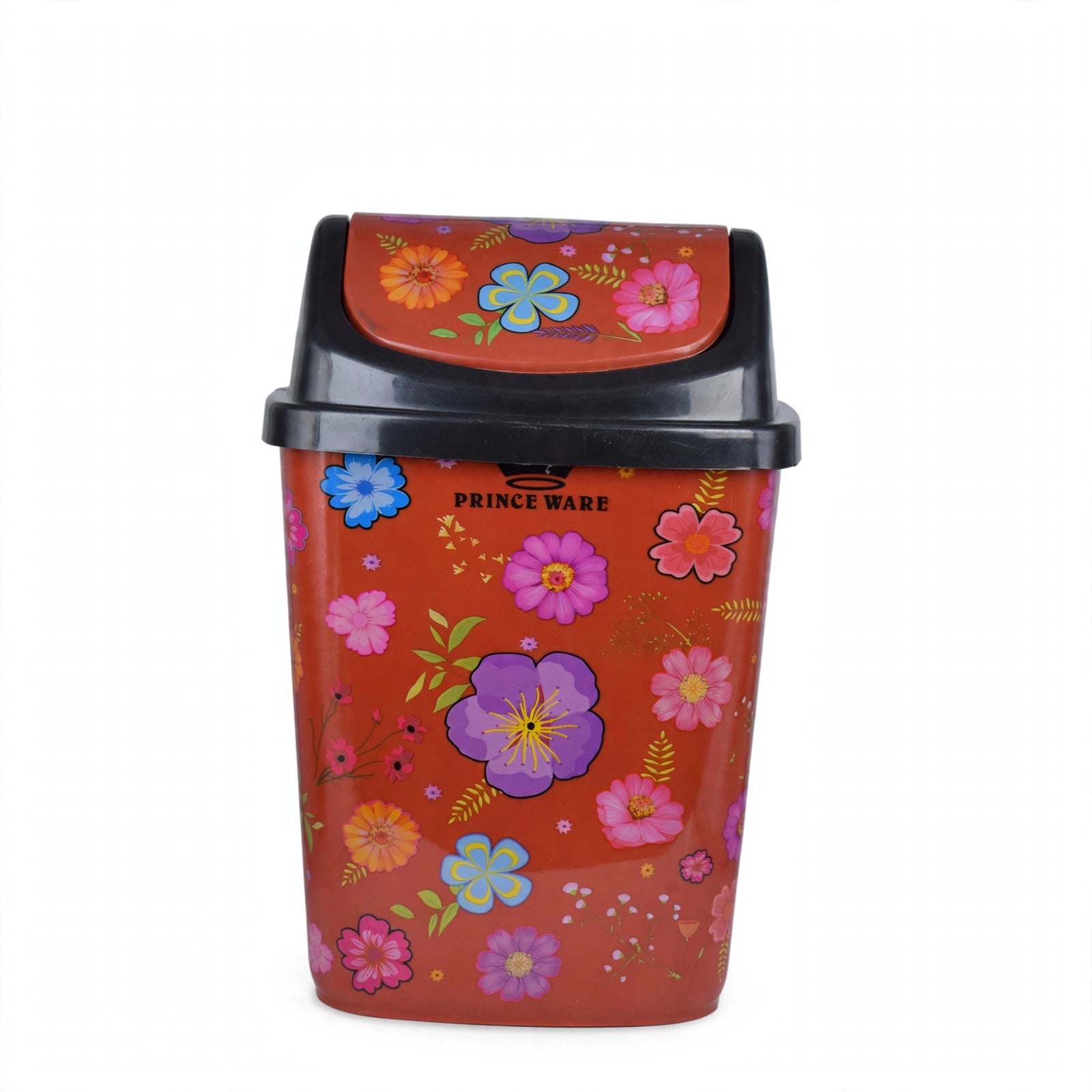 Dustbin Floral with Swing Lid - 13 Liters (Pack of 2)