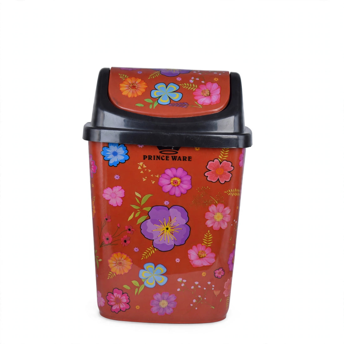 Dustbin Floral with Swing Lid - 13 Liters (Pack of 2)