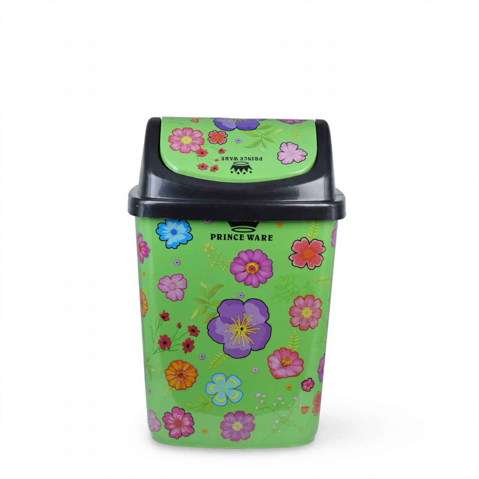 Dustbin Floral with Swing Lid - 13 Liters (Pack of 2)