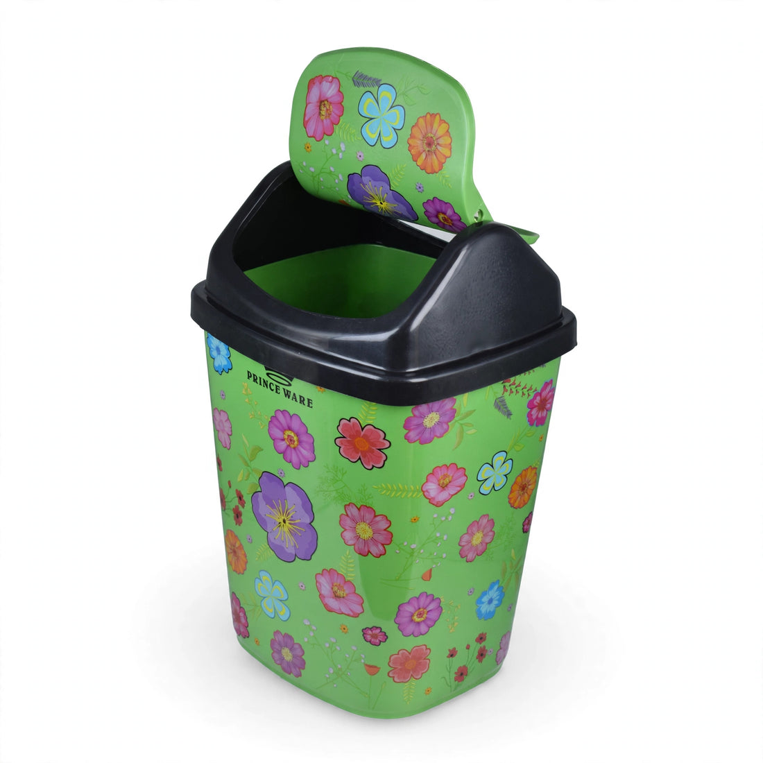 Dustbin Floral with Swing Lid - 13 Liters (Pack of 2)