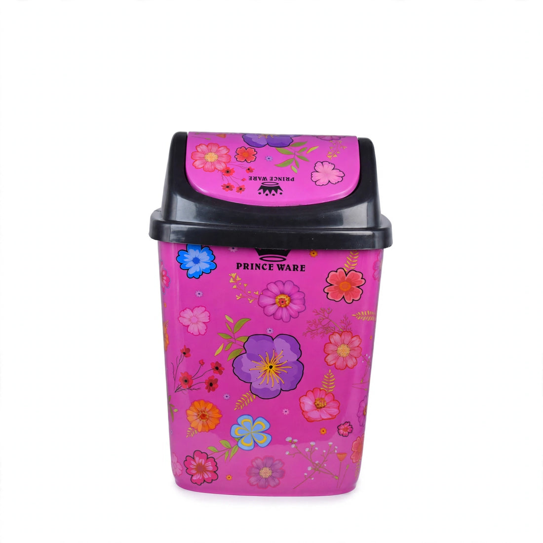 Dustbin Floral with Swing Lid - 13 Liters (Pack of 2)