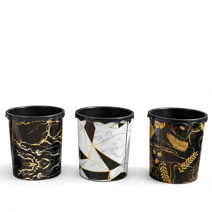 Dustbin Marble Medium - 8 Liters - (Pack of 2)